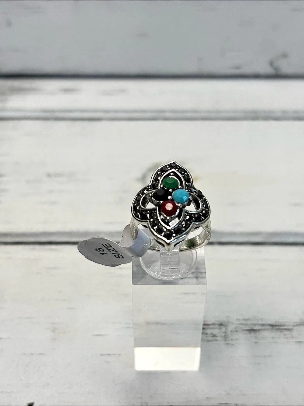 (319)Fashion Multicolor Statement Ring Size 7 NWT